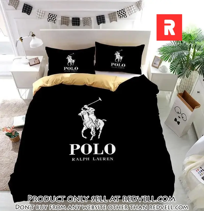 Ralph lauren black fashion luxury brand premium bedding set home decor rv3840169